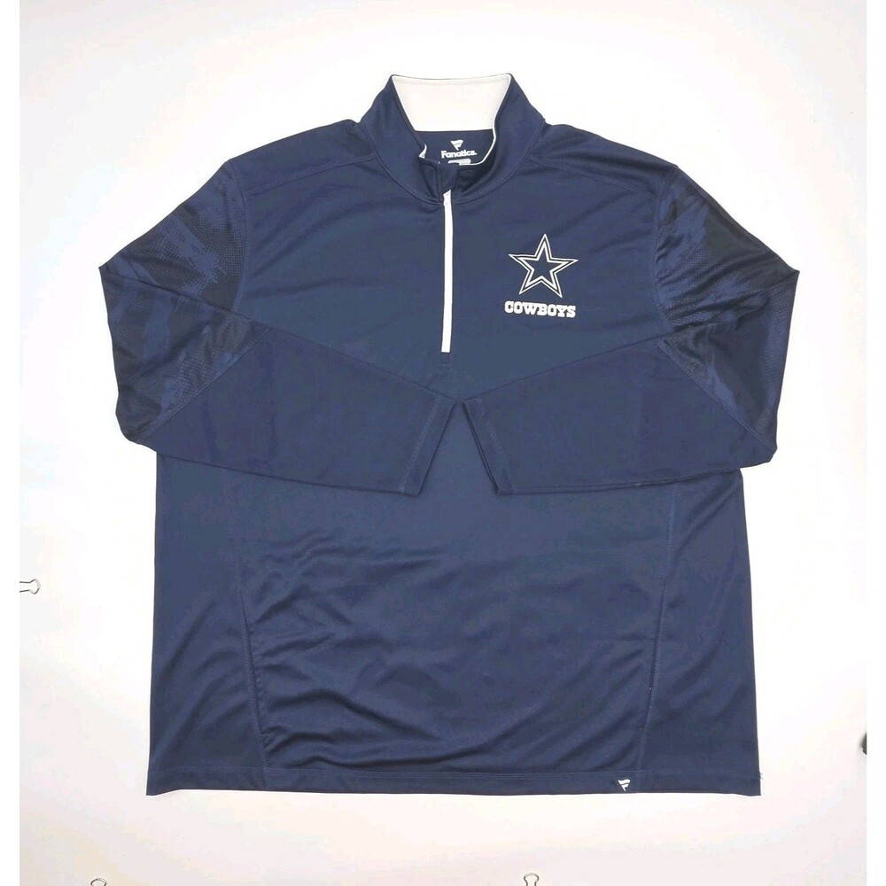 Dallas Cowboys Shirt 1/4 Zip Blue Men Sz 3XL Fanatics NFL Football Performance